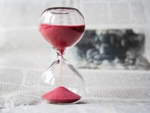 sand clock against time